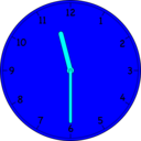 download Clock clipart image with 180 hue color