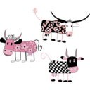 download Cartoon Cows clipart image with 315 hue color