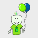 download Boy With Balloons clipart image with 90 hue color