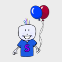 download Boy With Balloons clipart image with 225 hue color