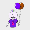 download Boy With Balloons clipart image with 270 hue color