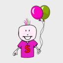 download Boy With Balloons clipart image with 315 hue color