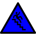 download Caution Stairs clipart image with 180 hue color