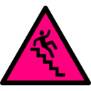 download Caution Stairs clipart image with 270 hue color