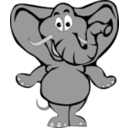 download Elephant clipart image with 180 hue color