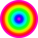 download 12 Color Rainbow Circles clipart image with 315 hue color
