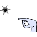 download Hand Pointing At Star 2 clipart image with 180 hue color
