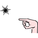download Hand Pointing At Star 2 clipart image with 315 hue color