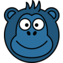 download Monkey Head clipart image with 180 hue color