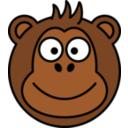 download Monkey Head clipart image with 0 hue color