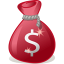 download Money Bag clipart image with 315 hue color