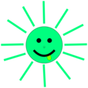 download Funny Sun Face Cartoon clipart image with 90 hue color