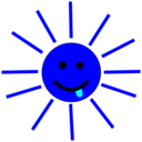 download Funny Sun Face Cartoon clipart image with 180 hue color