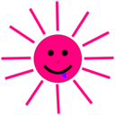 download Funny Sun Face Cartoon clipart image with 270 hue color