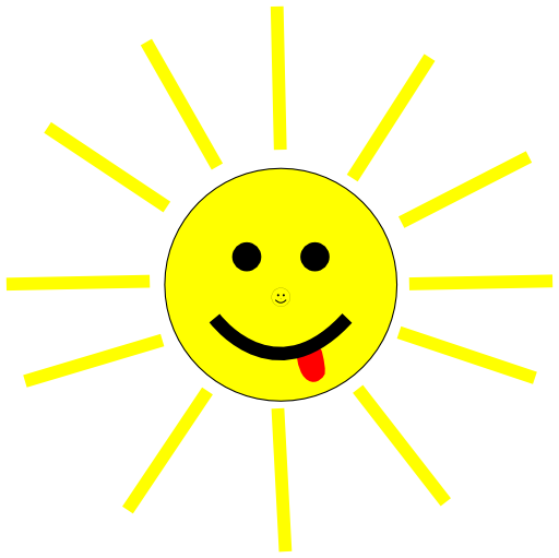 Funny Sun Face Cartoon