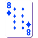 download White Deck 8 Of Diamonds clipart image with 225 hue color