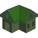 download Placeholder Isometric Building Icon Colored Dark clipart image with 90 hue color