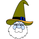 download Wizard In Blue Hat clipart image with 180 hue color