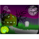 download Halloween Haunted House clipart image with 45 hue color