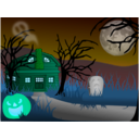 download Halloween Haunted House clipart image with 135 hue color