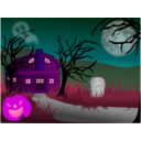 download Halloween Haunted House clipart image with 270 hue color