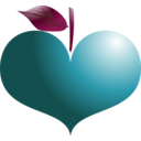 download Red Heart clipart image with 180 hue color