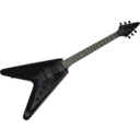 download Flying V Black Guitar clipart image with 90 hue color