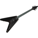 download Flying V Black Guitar clipart image with 180 hue color