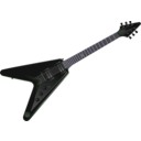 download Flying V Black Guitar clipart image with 270 hue color