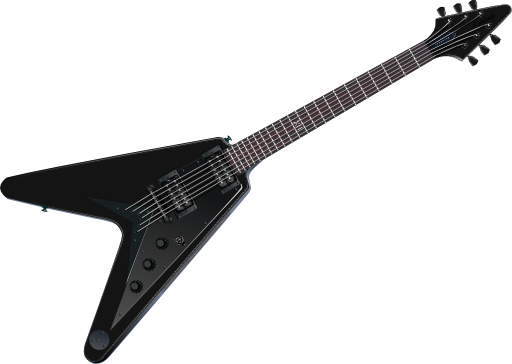 Flying V Black Guitar