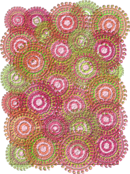 Pink Lime Circle Pattern Scrapbook Paper