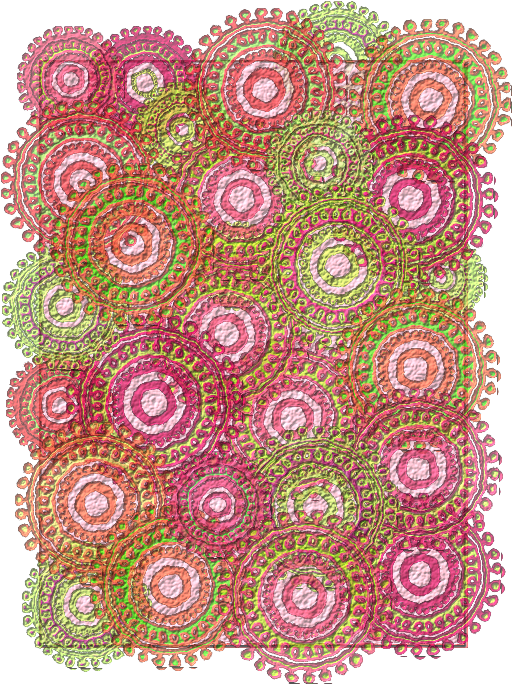 Pink Lime Circle Pattern Scrapbook Paper