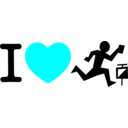 download I Love Orienteering clipart image with 180 hue color