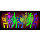download Simple Wacky Dancing Figures clipart image with 90 hue color