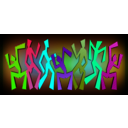 download Simple Wacky Dancing Figures clipart image with 135 hue color