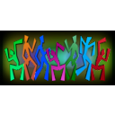 download Simple Wacky Dancing Figures clipart image with 180 hue color