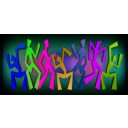 download Simple Wacky Dancing Figures clipart image with 270 hue color