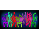 download Simple Wacky Dancing Figures clipart image with 315 hue color