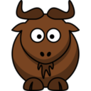 download Cartoon Gnu clipart image with 0 hue color