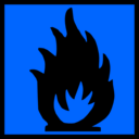 download Xtremely Flammable clipart image with 180 hue color