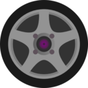 download Simple Car Wheel Tire Side View clipart image with 270 hue color