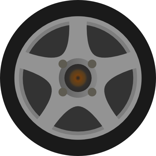 Simple Car Wheel Tire Side View