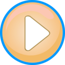 download Blue Play Button With Focus clipart image with 180 hue color