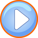 Blue Play Button With Focus