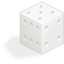 download White Dice clipart image with 0 hue color