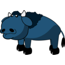download Bison clipart image with 180 hue color