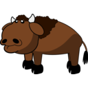 download Bison clipart image with 0 hue color