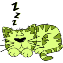 download Cartoon Cat Sleeping clipart image with 45 hue color