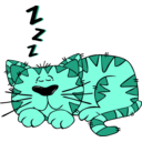 download Cartoon Cat Sleeping clipart image with 135 hue color