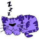 download Cartoon Cat Sleeping clipart image with 225 hue color